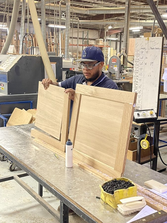 Building a door at R.D. Henry
